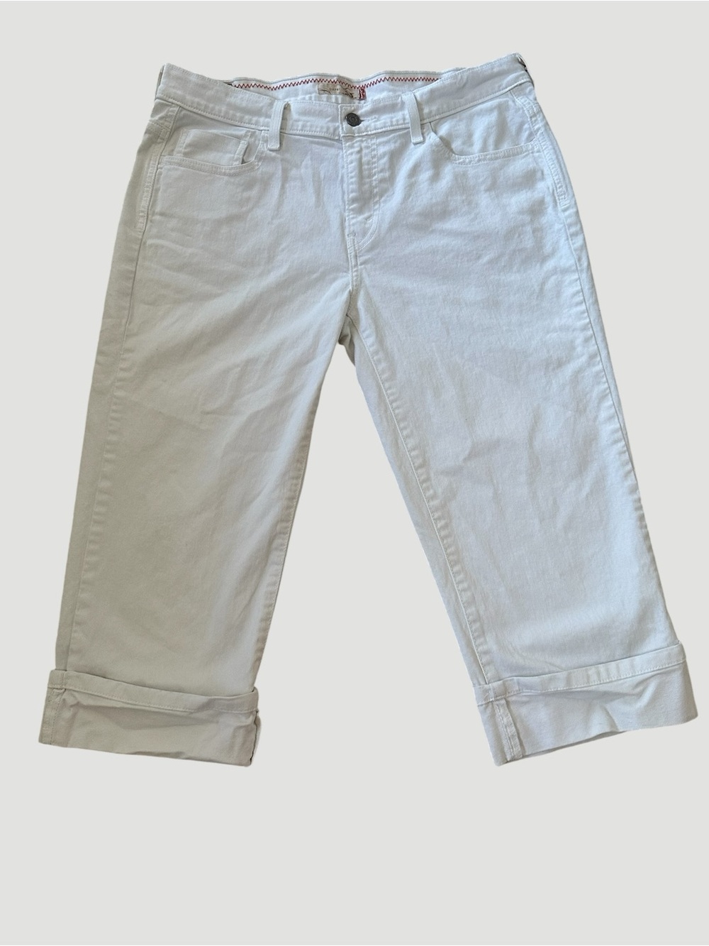 Levi's Women’s 515 Size 10 White Capri Cuffed Jeans Y2K Summer Beach Coastal